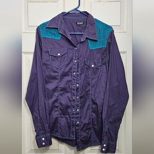 Cruel Girl Womens Button Up, L